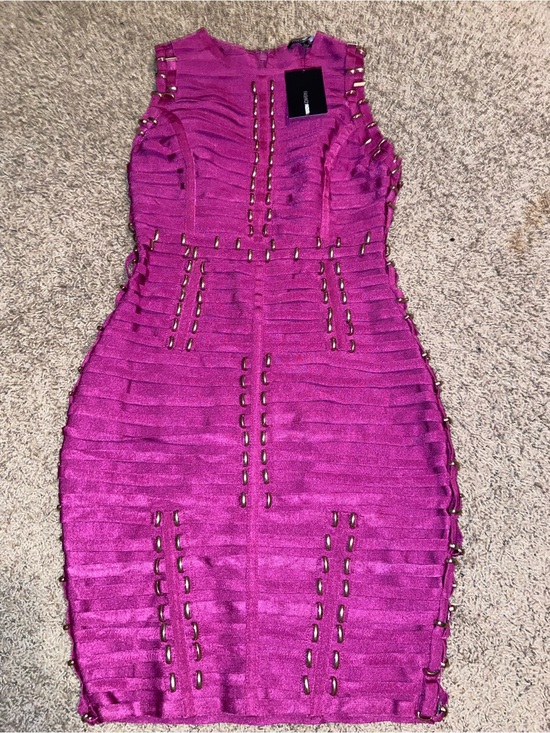 Fashion Nova Dresses & Skirts - Fashion Nova Magenta Studded Bandage Mini Dress